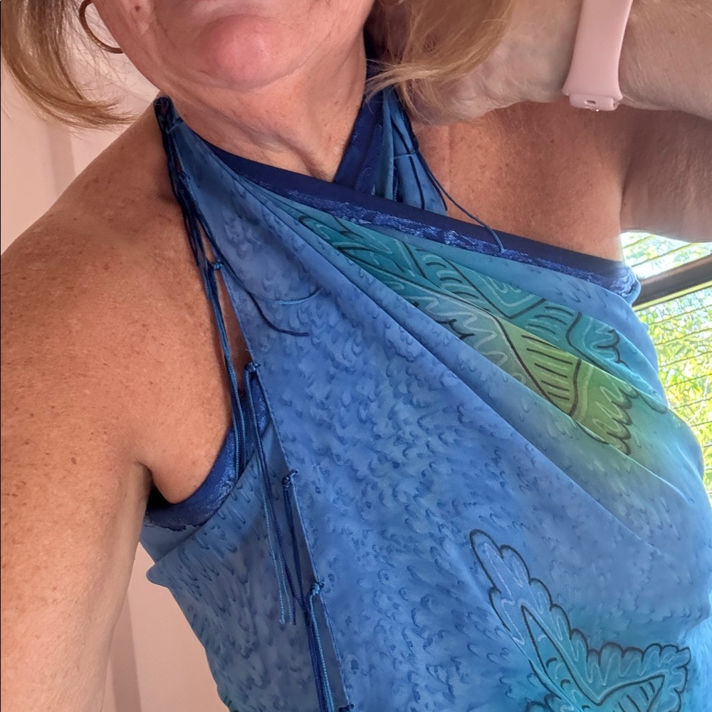 Blue and Green Patterned Beach Wrap/Scarf